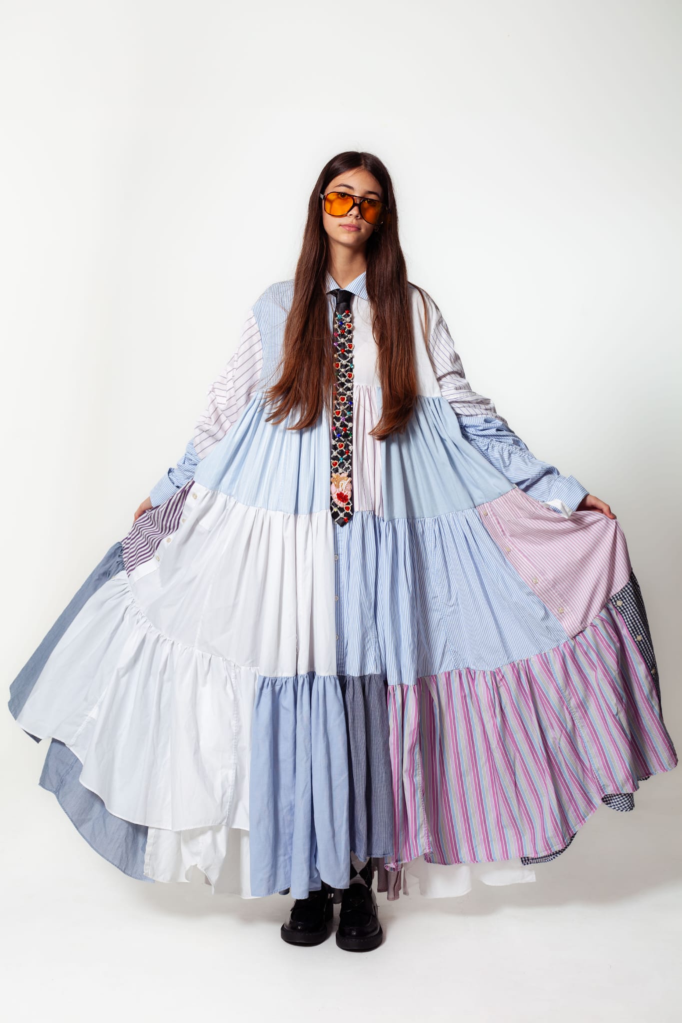[THE DENISE SLEEVE SHOWPIECE] Deconstructed mens shirt Gown